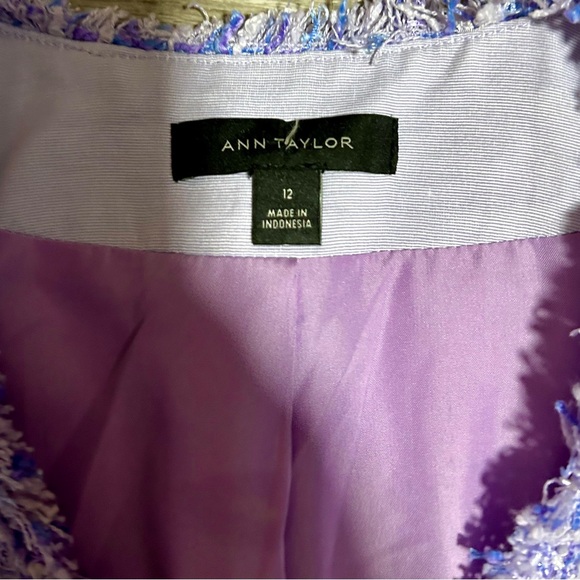 Ann Taylor Purple Fringe Blazer Size 12 - Picture 5 of 6